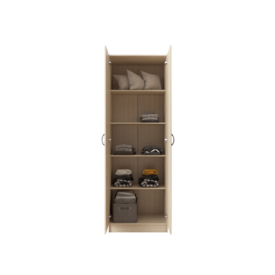 2 Door Wardrobe Bigger Size with 5 Shelves (180cm Height) HMZ-FN-WD-6002