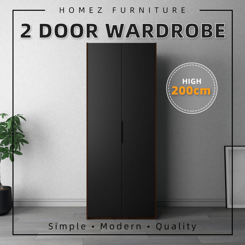 192cm High 2 Door Wardrobe with Hanging Rod-HMZ-FN-WD-6009/6419
