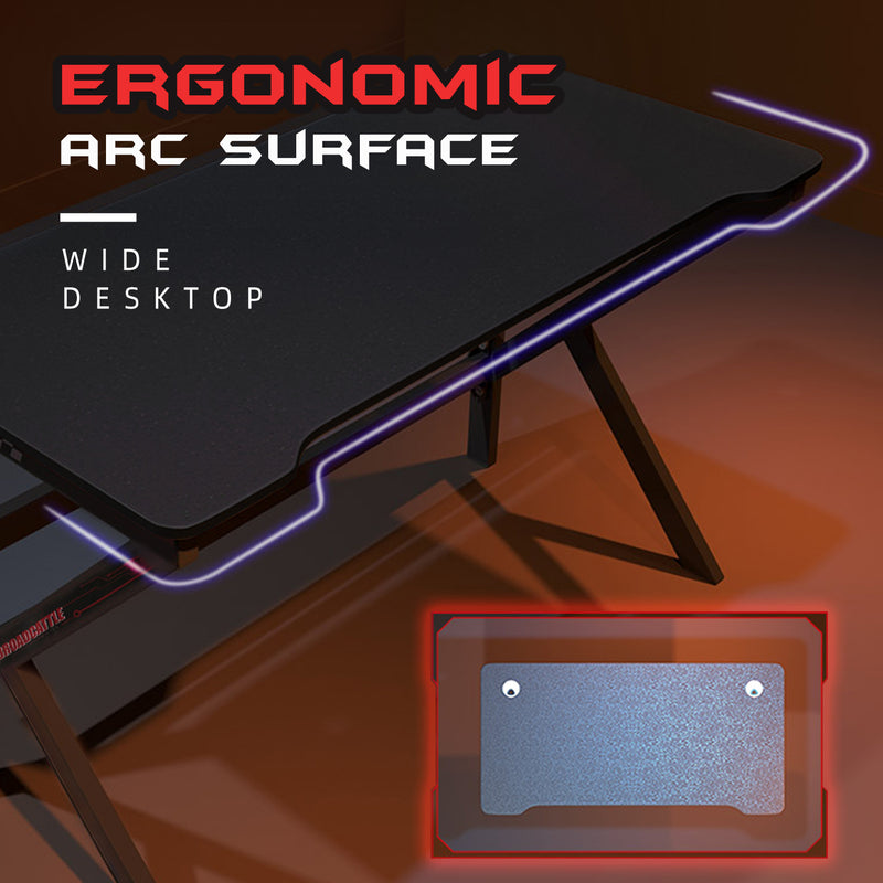 GTGAMEZ K Series Modern Simple E-sports Gaming Table / Gaming Desk - HMZ-GT-JF-14060-KL-BK
