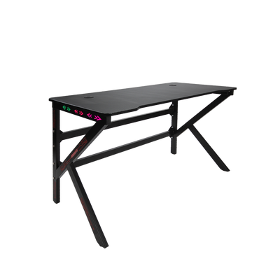 GTGAMEZ K Series LED Lighting Carbon Fiber E-sports RGB Gaming Table / Gaming Desk-HMZ-GT-JF-12060/14060-KL-BK-LED