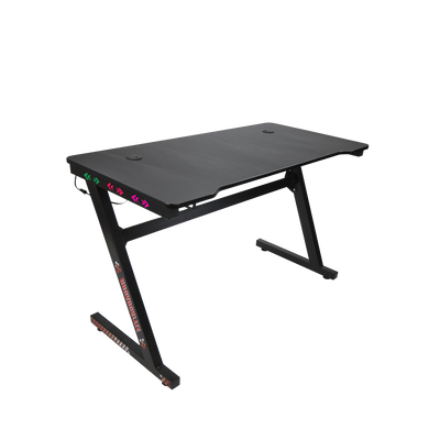 GTGAMEZ Z Series LED Lighting Carbon Fiber Surface E-sports RGB Gaming Table/Gaming Desk-HMZ-GT-JF-12060/14060-ZL-BK-LED