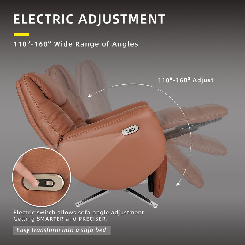 More Leisure Chair - Zero Gravity / Recliner Sofa / Leather / PU Leather / Yellow / Brown - HMZ-SF-UE-MORE