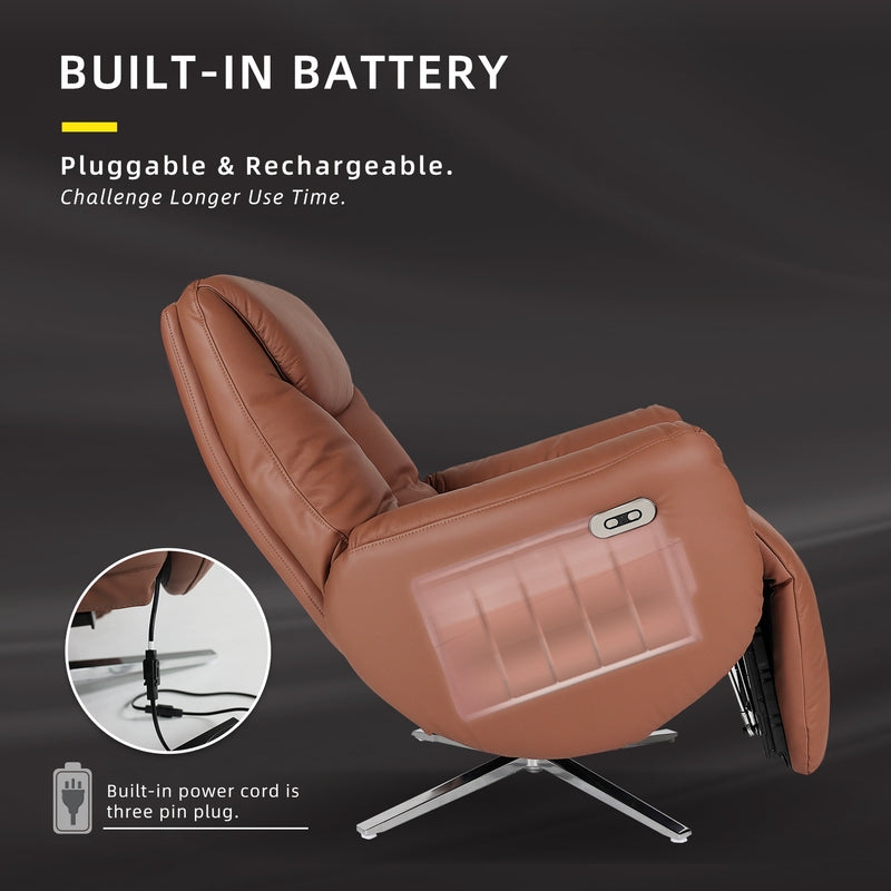 More Leisure Chair - Zero Gravity / Recliner Sofa / Leather / PU Leather / Yellow / Brown - HMZ-SF-UE-MORE