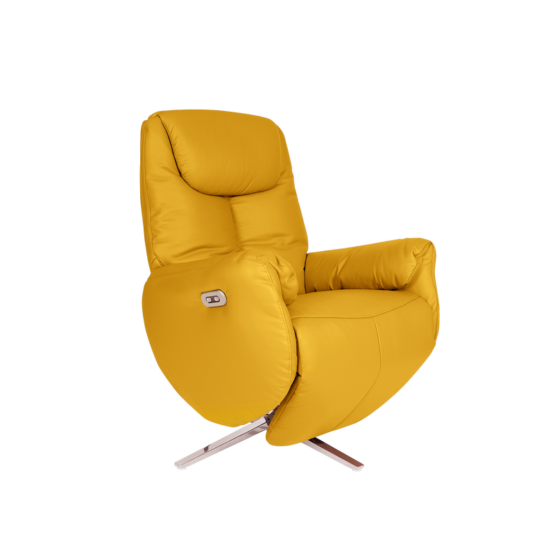 More Leisure Chair - Zero Gravity / Recliner Sofa / Leather / PU Leather / Yellow / Brown - HMZ-SF-UE-MORE