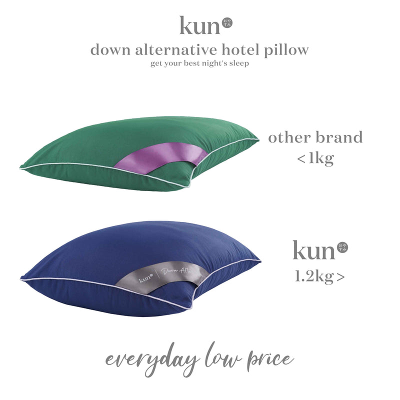KUN Down Alternative Hotel Pillow/Down Alternative Viral (19" x 29" x 1.2kg) - DOWN-ALT