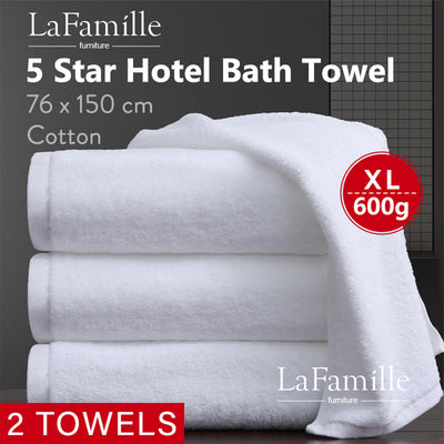 XL King Size Cotton Premium Hotel Adult Cotton Bath Towel - White (76 X 150cm)