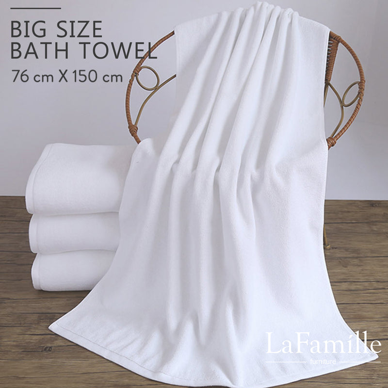 XL King Size Cotton Premium Hotel Adult Cotton Bath Towel - White (76 X 150cm)