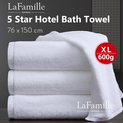 XL King Size Cotton Premium Hotel Adult Cotton Bath Towel - White (76 X 150cm)