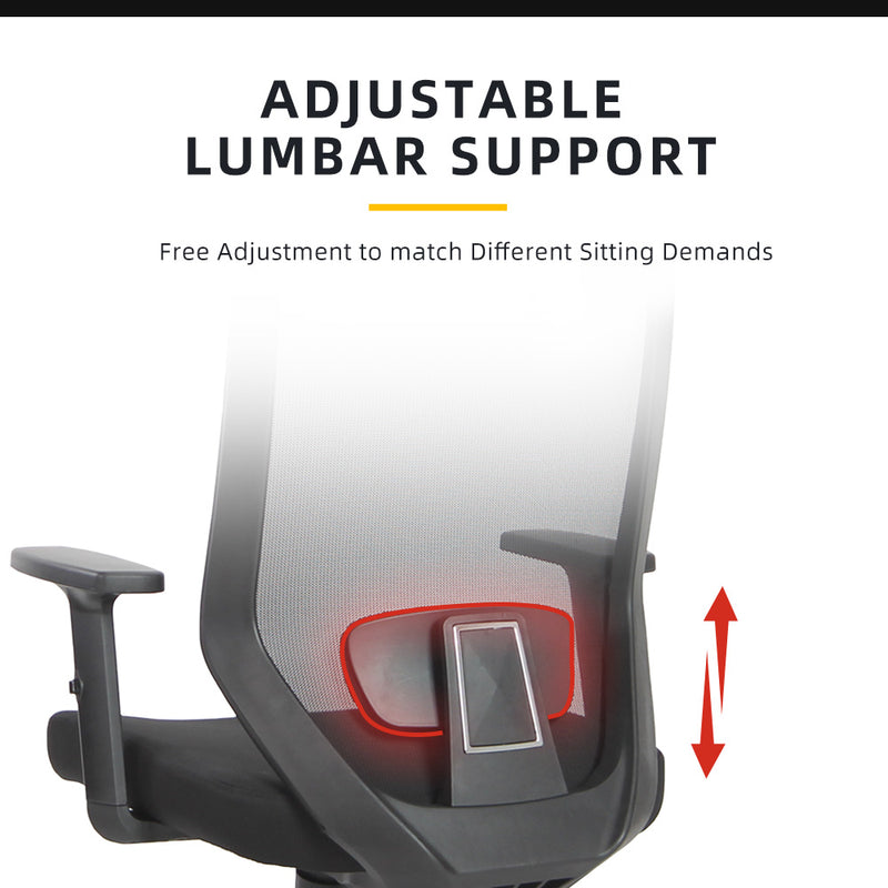 Joy High Back Mesh Office Chair with Ergonomic Design / Black - HMZ-OC-HB-JOY-H-BK+BK
