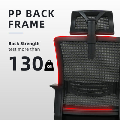 Emma High Back Mesh Office Chair with Ergonomic Design / Black - OC-HB-EMMA-BK+BK