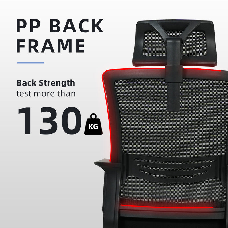 Emma High Back Mesh Office Chair with Ergonomic Design / Black - OC-HB-EMMA-BK+BK