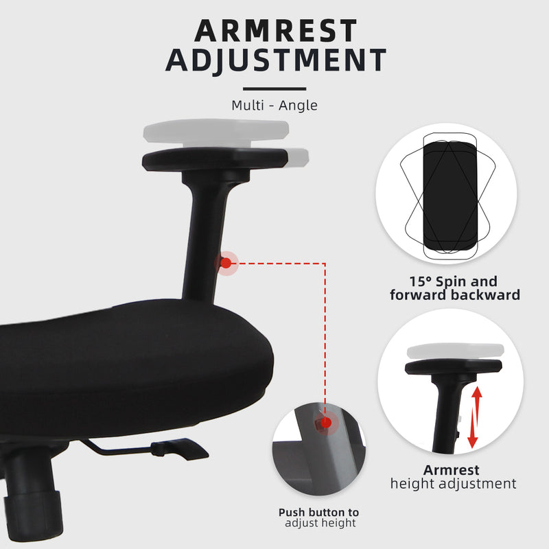 Mike High Back Mesh Office Chair with Ergonomic Design/ Black - OC-HB-MIKE-BK+BK