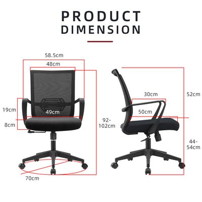 IVY Economical Mesh Office Chair with Ergonomic Design / Black - HMZ-OC-MB-IVY-BK+BK