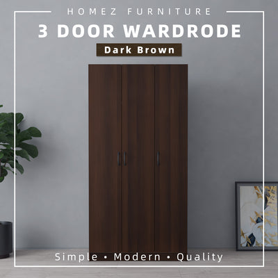 3 Door Wardrobe HMZ-WD-DT-6001 with 6 Shelves - 3FT