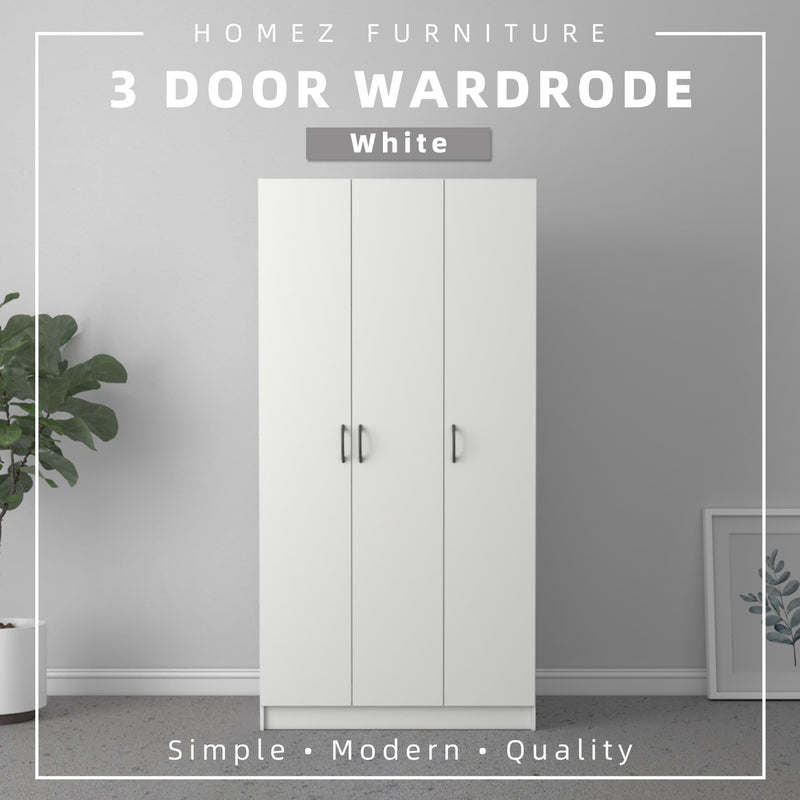 3 Door Wardrobe HMZ-WD-DT-6001 with 6 Shelves - 3FT