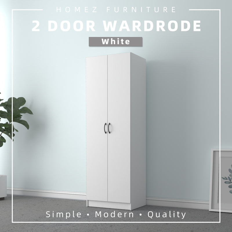 2FT 2 Door Wardrobe with Large Hanging Space - HMZ-FN-WD-6000