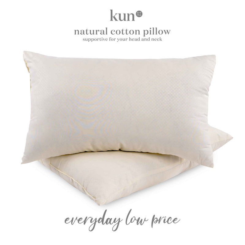 KUN Natural Cotton Pillow 100% Organic Smell 17inch x 27inch x 1.2kg