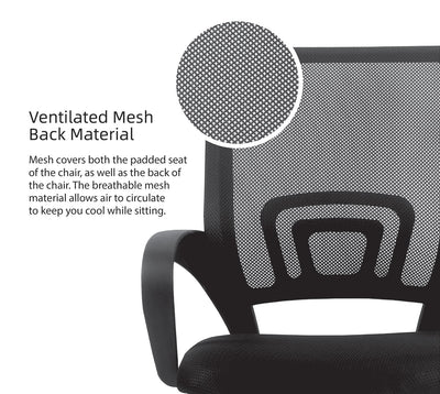 Mesh Office Chair HMZ-OC-MB-6020 with Ergonomic Design & Chrome Leg  - Black