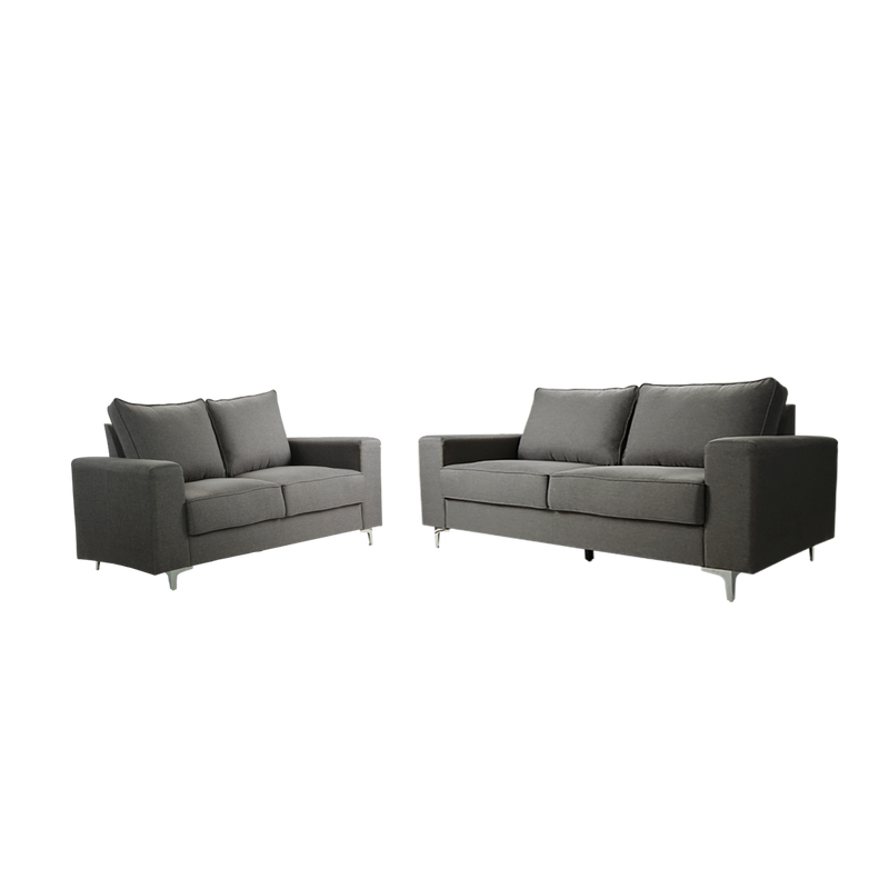 6FT Linen Fabric 2 Seater + 3 Seater Sofa / Grey / Blue / Clay - HMZ-FN-SF-AE2656-2S+3S