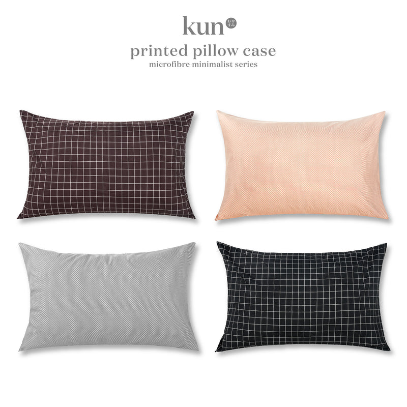 (New Arrival) Kun Minimalist Printed Design Microfibre Pillowcase  (50cm X 76cm) / / Bolster Case (35cm x 105cm)