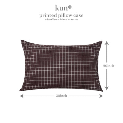 (New Arrival) Kun Minimalist Printed Design Microfibre Pillowcase  (50cm X 76cm) / / Bolster Case (35cm x 105cm)