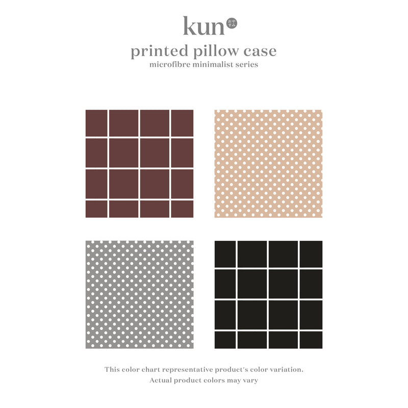 (New Arrival) Kun Minimalist Printed Design Microfibre Pillowcase  (50cm X 76cm) / / Bolster Case (35cm x 105cm)