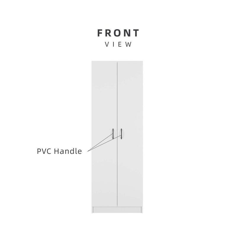 2 Door Wardrobe Bigger Size with 5 Shelves (180cm Height) HMZ-FN-WD-6002
