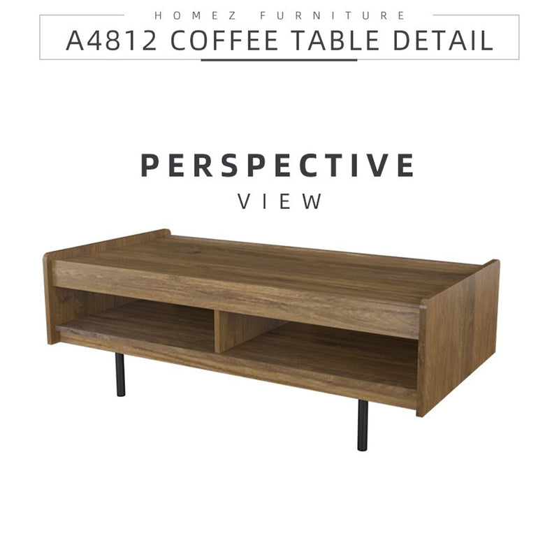 4FT Apolo Series Coffee Table Modernist Design with Metal Leg - HMZ-FN-CT-A4812-CO