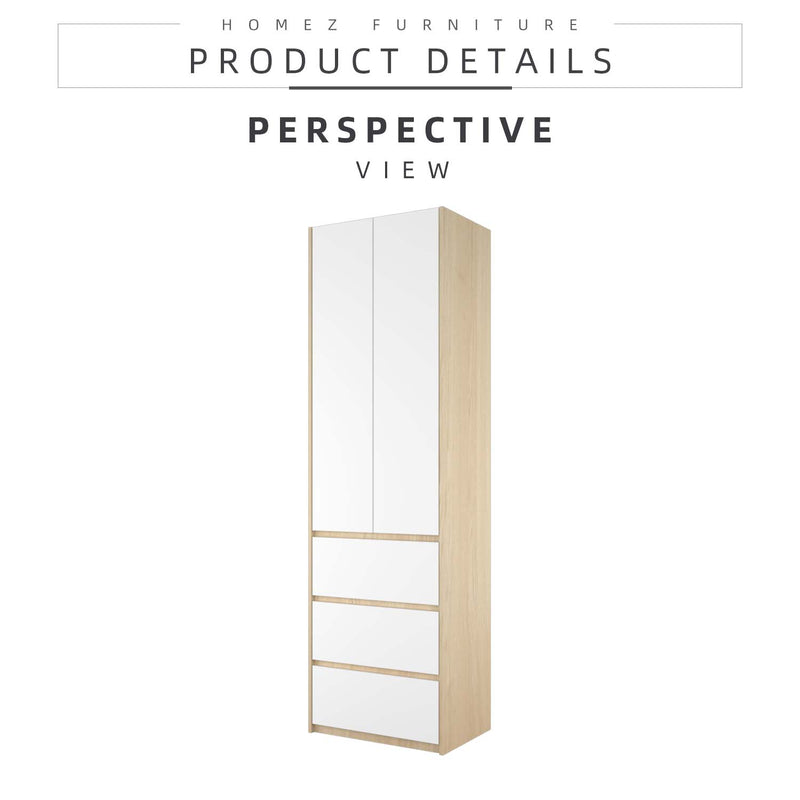 6FT Wardrobe 3 Drawer with Hanging Rod- WD-6417/6007
