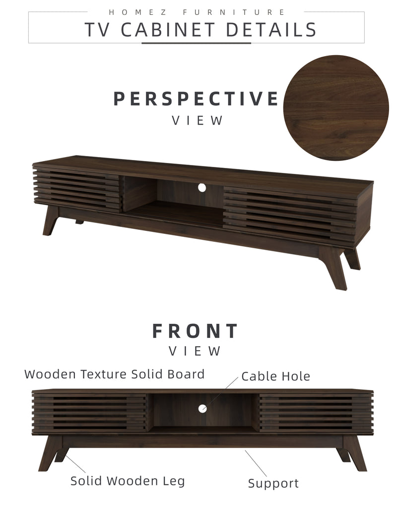 6FT Aoki Series TV Cabinet / Console /  Wood Leg - HMZ-FN-TC-E2252-WN