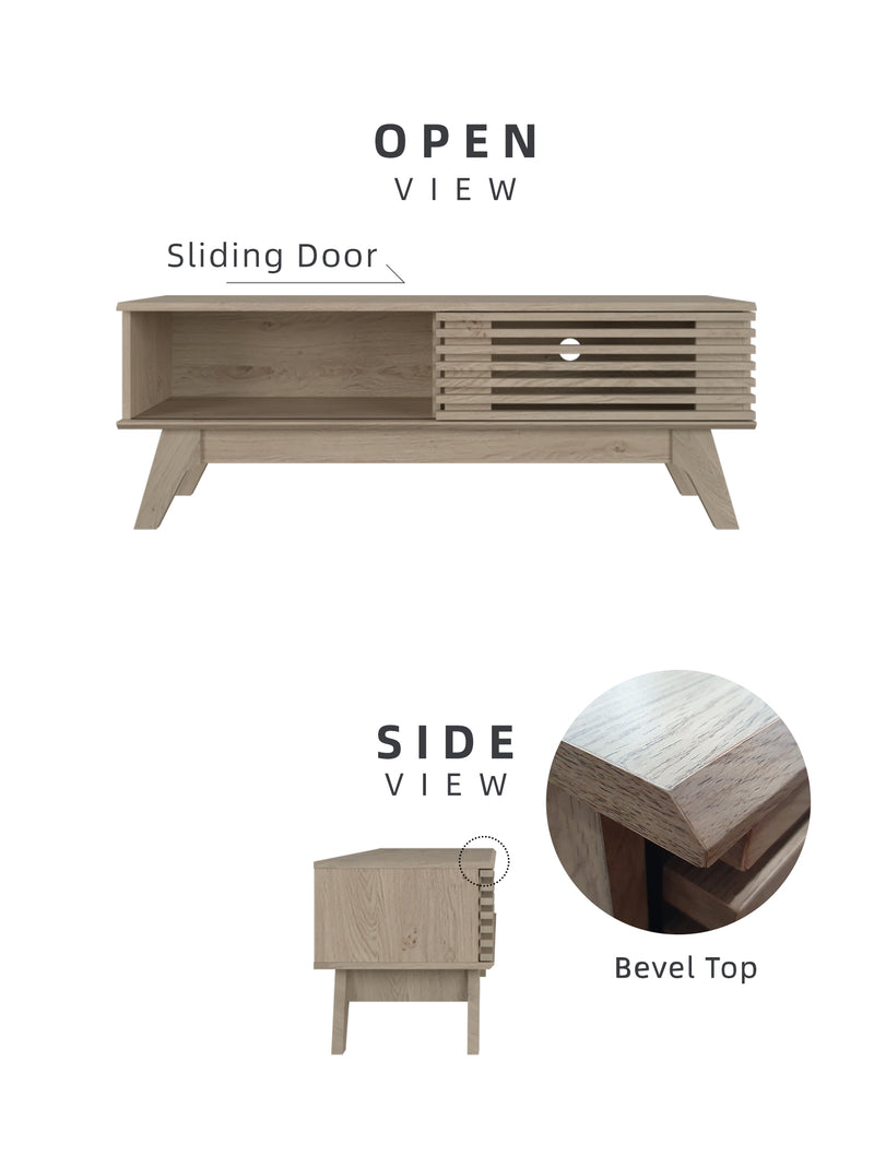 4FT Aoki Series TV Cabinet Modernist Design Oka TV Rack / Console - HMZ-FN-TC-E2250-OAK