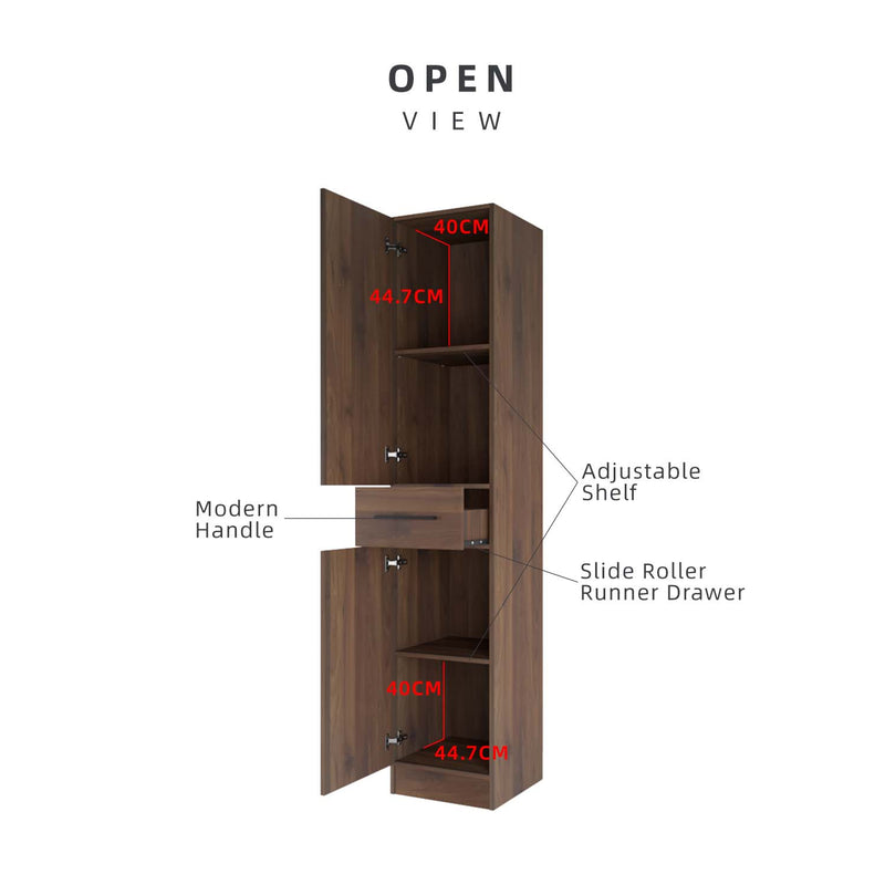 Ventura Series Kitchen Cabinets Tall Unit  / Kitchen Storage - HMZ-KTC-MFC2040-WN