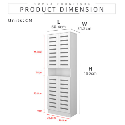 Shoe Cabinet With 2 Door/4 Door Open Storage-3009/3905/3725