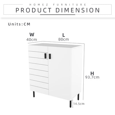 (Self-assembly) 2.5FT Jasmine Series Shoe Cabinet - HMZ-FN-SR-J0802-WT