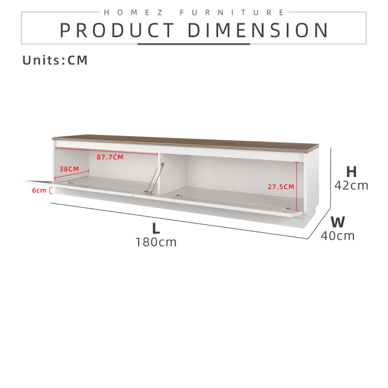 6FT Austral Series TV Cabinet TV Console with 2 Door - TC-AU0004-WT