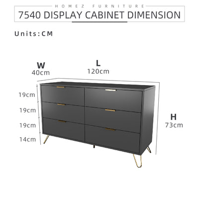 [Free Installation] 4FT Stellate Series Display Cabinet with Metal Leg - DC-7540-DGY