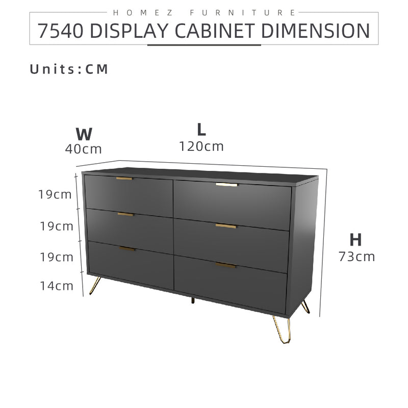 [Free Installation] 4FT Stellate Series Display Cabinet with Metal Leg - DC-7540-DGY