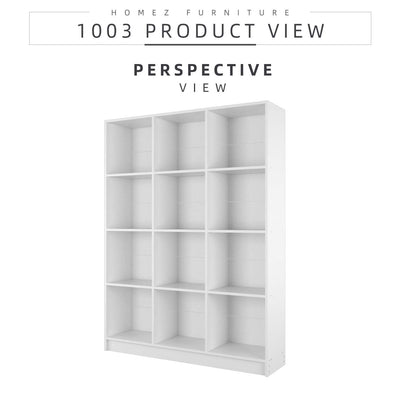[Free Installation] Book Shelf Book Rack Divider Cabinet with 12 Compartments - HMZ-FN-BS-1003
