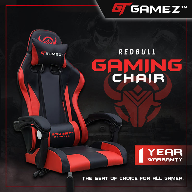 GTGAMEZ Gaming Chair Racing Chair with Ergonomic Backrest and Height Adjustment + Pillows Recliner Swivel GMZ-GC-YG-721