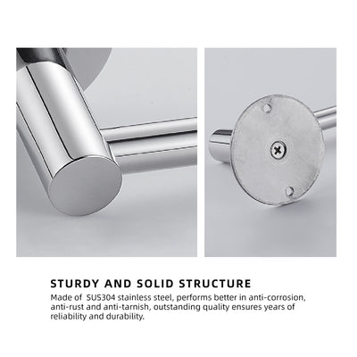 55CM SUS304 Stainless Steel Bathroom Single Towel Bar Wall Mounted Towel Hanger Rod Bar - HMZ-BRTB-LY9801-60