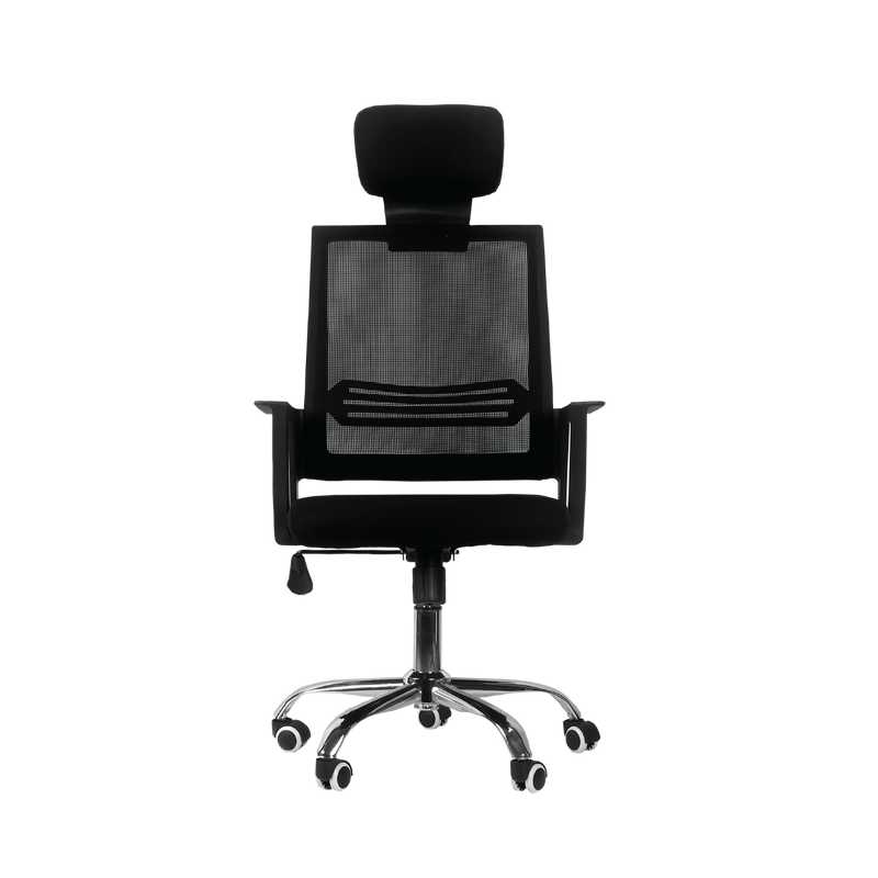 Mesh Office Chair HMZ-OC-HB-836 with Ergonomic Design & Chrome Leg - Black