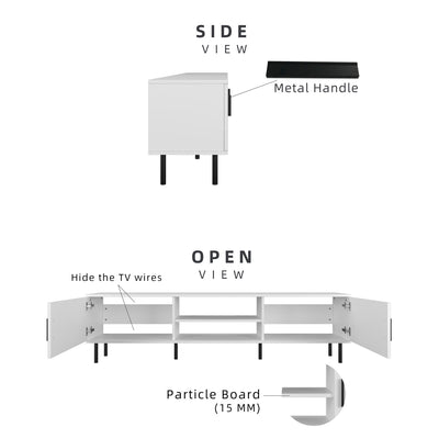 6FT LEGEND TV Cabinet with PVC Leg/ with no leg White Colour Modernist Design - 5916/5926