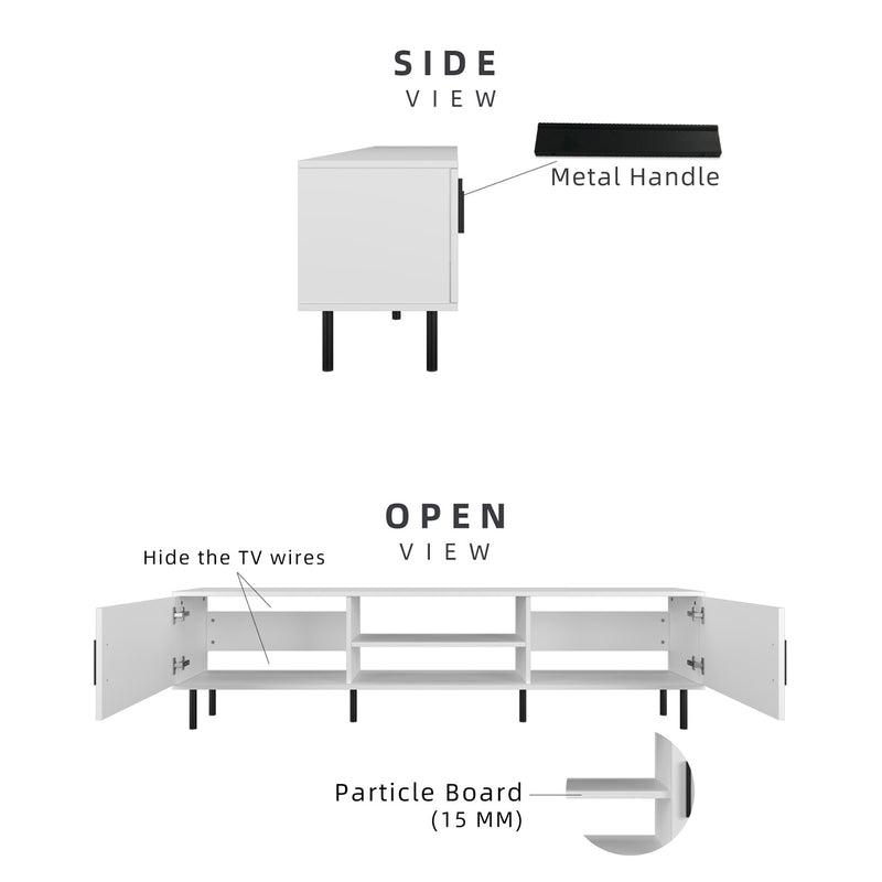 6FT LEGEND TV Cabinet with PVC Leg/ with no leg White Colour Modernist Design - 5916/5926