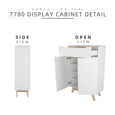 [Free Installation] 3FT Simona Series Shoe Cabinet Modernist Design Shoe Rack  - HMZ-FN-SR-1186-WT