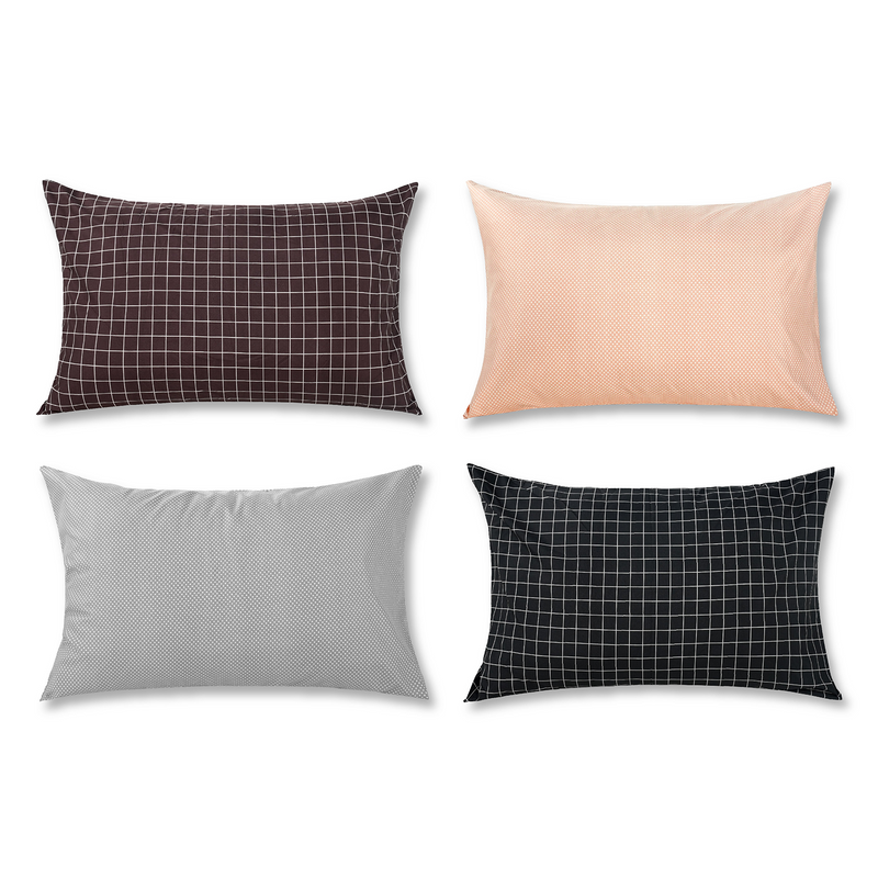 (New Arrival) Kun Minimalist Printed Design Microfibre Pillowcase  (50cm X 76cm) / / Bolster Case (35cm x 105cm)