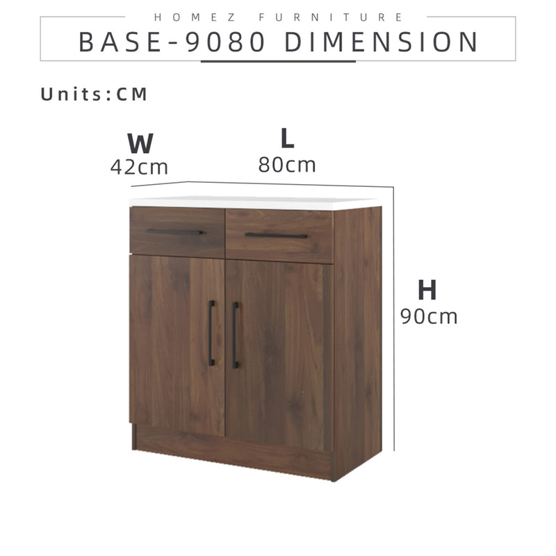 Ventura Series Kitchen Cabinets Base Unit  - HMZ-KBC-MFC9080-WN