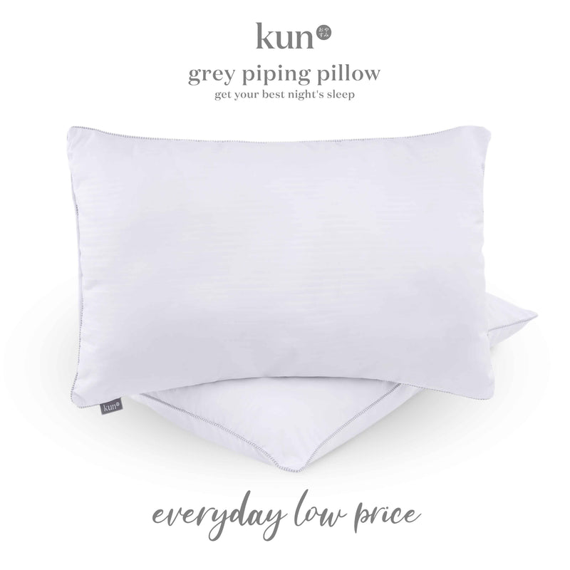 Kun Signature Hotel Quality Pillow With Grey Piping