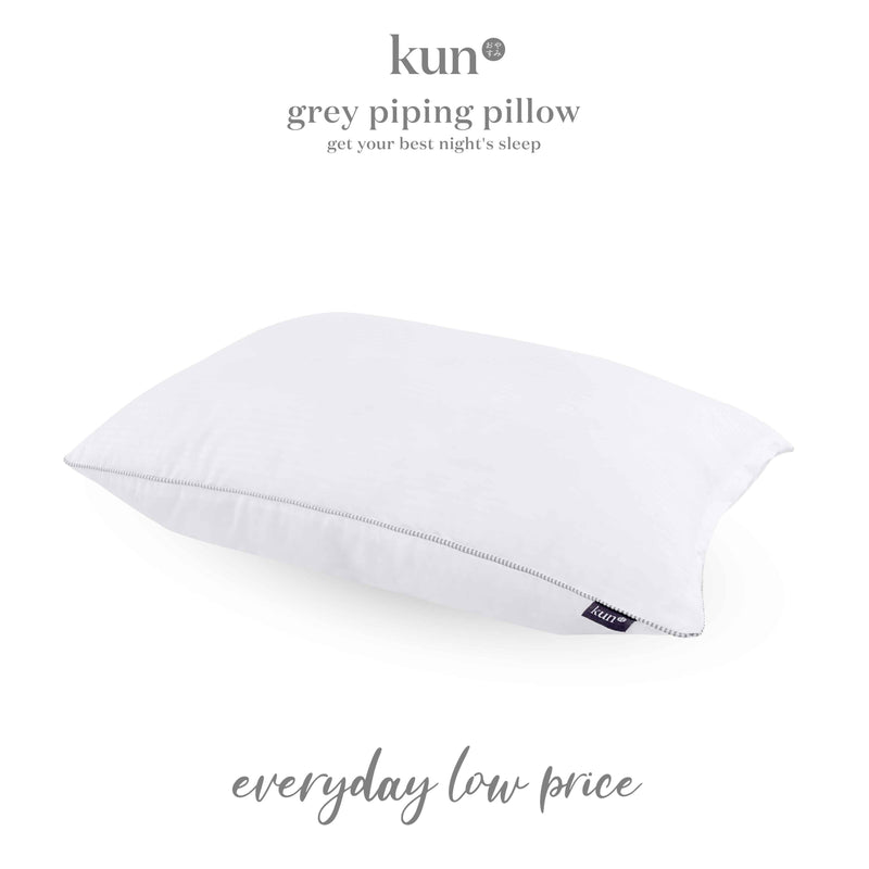 Kun Signature Hotel Quality Pillow With Grey Piping