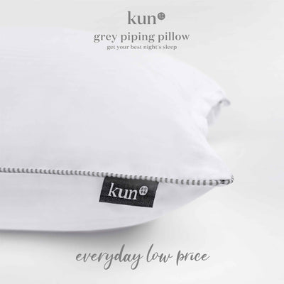 Kun Signature Hotel Quality Pillow With Grey Piping