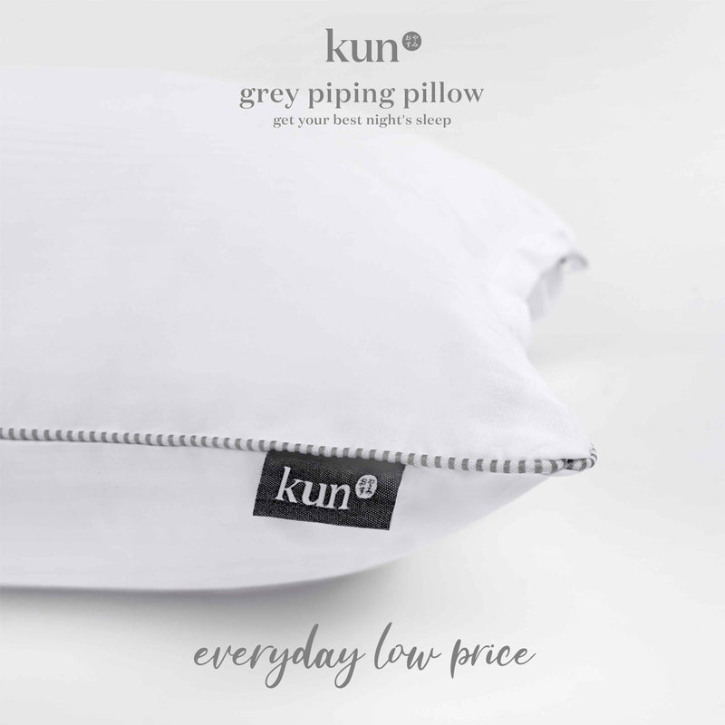Kun Signature Hotel Quality Pillow With Grey Piping